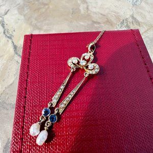Sapphire & Seed Pearls Lavilear Necklace